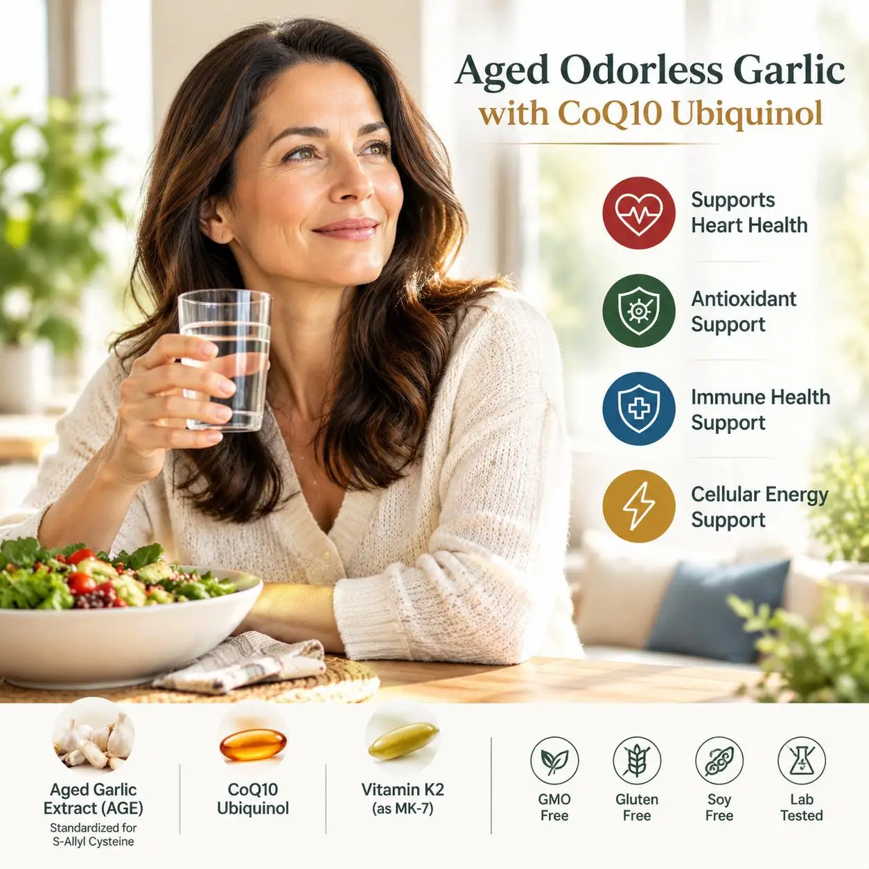 Odorless Aged Garlic Softgels  - огляд і ціна Coq10 Ubiquinol Softgel